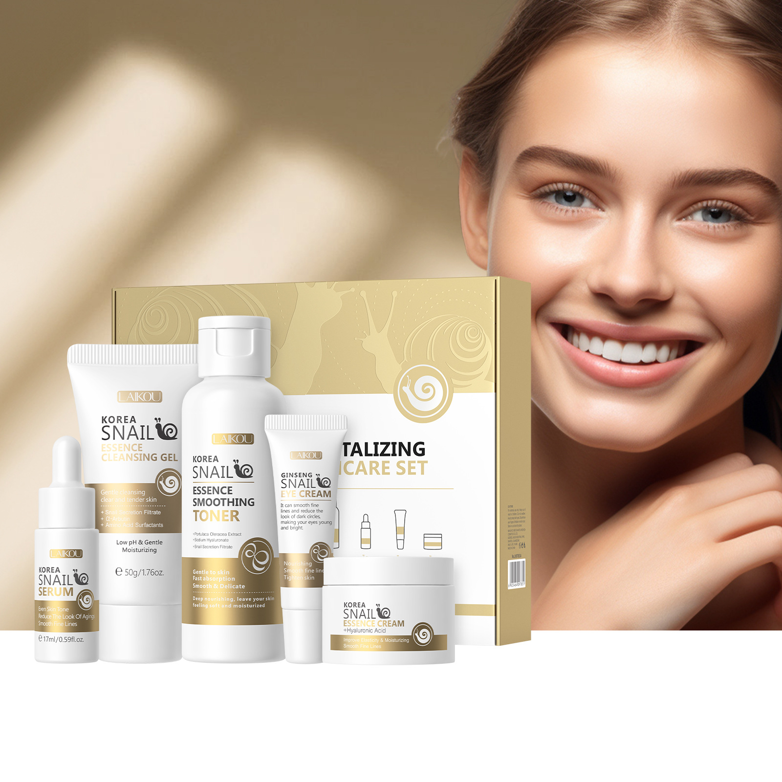 Essence Serum Toner - 5 adet Kutulu Kore Salyangoz Cilt